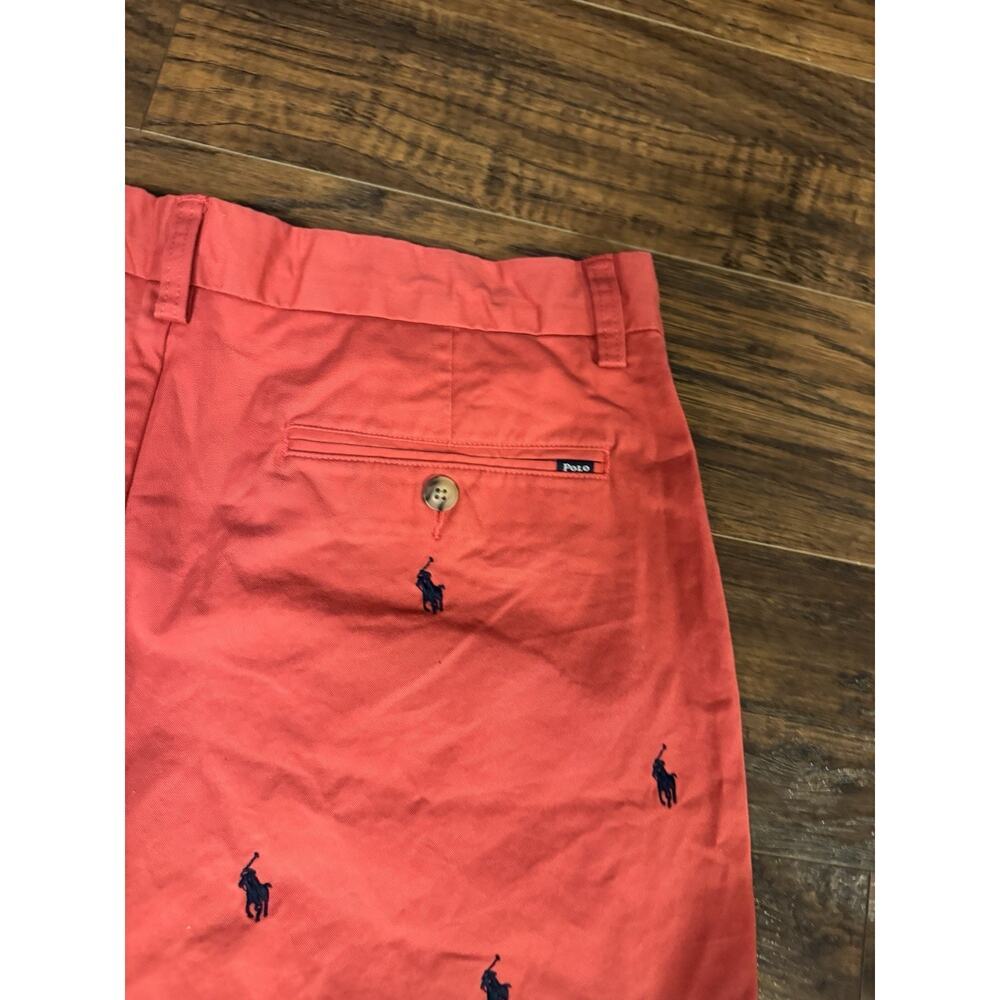 Polo Ralph Lauren Men's Embroidered Pony Chino Shorts 32 Red Cotton Preppy - Picture 7 of 8